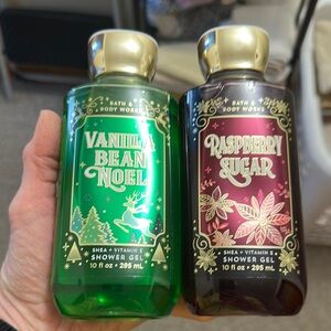 Bath & Body Works Vanilla Bean Noel and Raspberry Sugar Shower Gel Set